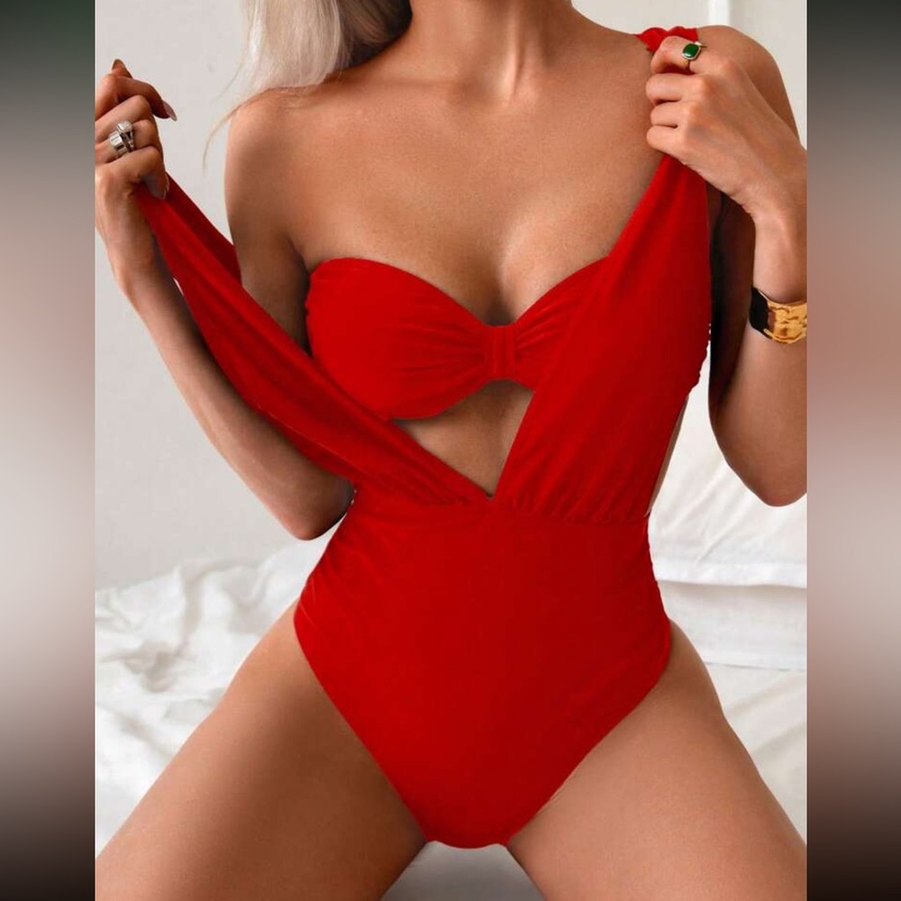 Stylish Red Women’s One Piece Swimsuit